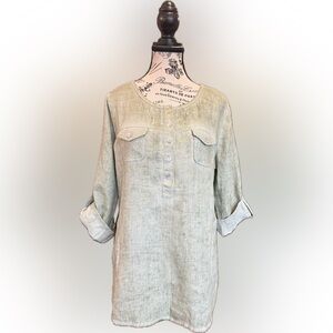 🌿 Soft Surroundings Linen Tunic – PM – BRAND NEW! 🌿